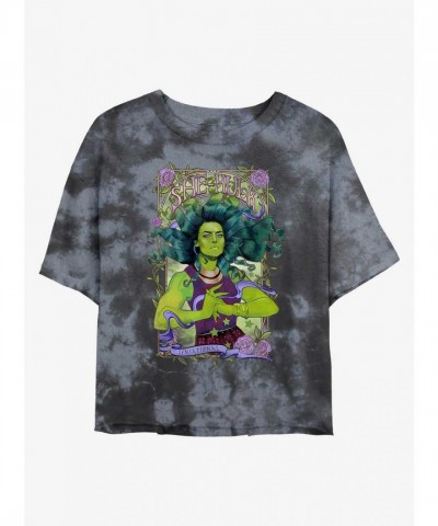 Marvel She-Hulk Nouveau Tie-Dye Junior Crop Top - Multi Color