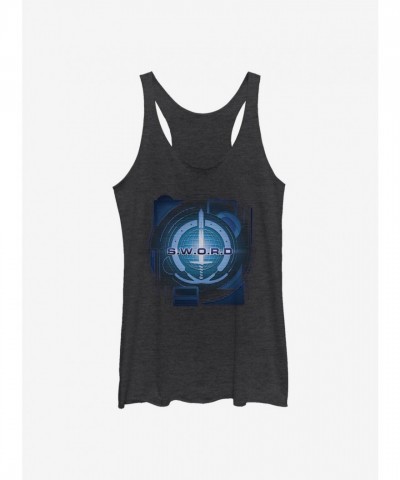 Marvel WandaVision S.W.O.R.D. Logo Girls Tank Top - Black