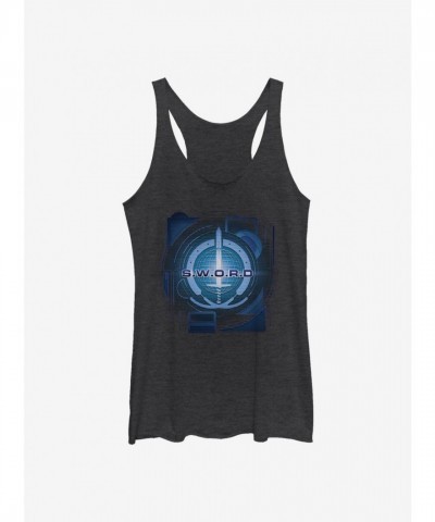 Marvel WandaVision S.W.O.R.D. Logo Girls Tank Top - Black