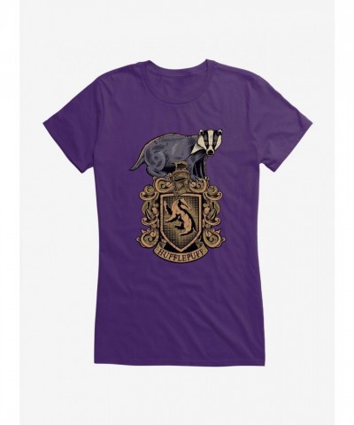 Harry Potter Hufflepuff Crest Lightweight T-Shirt for Girls