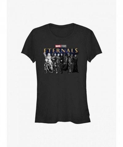 Marvel Eternals Heroine Team Girls Cotton T-Shirt - Black