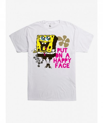 SpongeBob SquarePants Happy Face Lightweight Cotton T-Shirt for Men