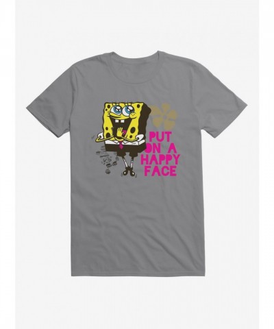 SpongeBob SquarePants Happy Face Lightweight Cotton T-Shirt for Men