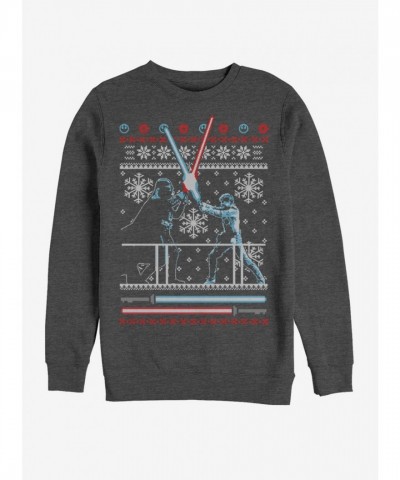 Star Wars Family Christmas Duel Girls Sweater - Blue Oversized