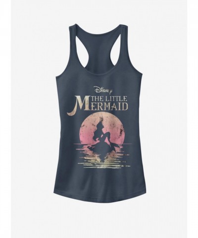 Disney Little Mermaid Mermaid Moon Girls Cotton Tank Top - Blue