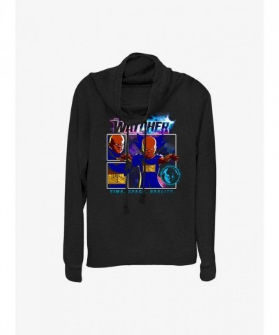 Marvel What If...? Lightweight Cowl Neck Sweatshirt for Girls - Black