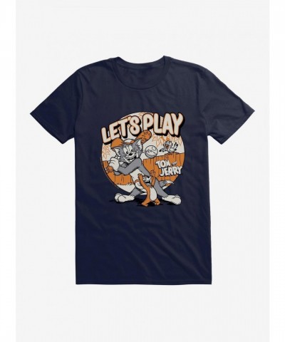 Tom and Jerry Baseball Themed Men's Cotton T-Shirt