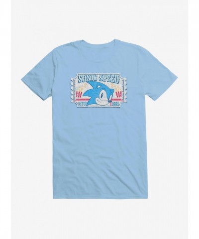 Sonic Speed Carnival T-Shirt for Men - Lightweight Cotton Hedgehog Design