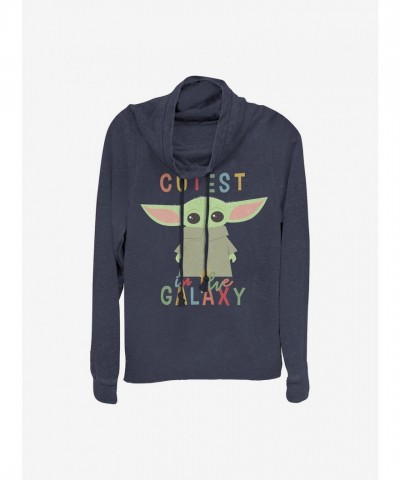 Star Wars Mandalorian Cozy Cowlneck Top for Girls - Blue