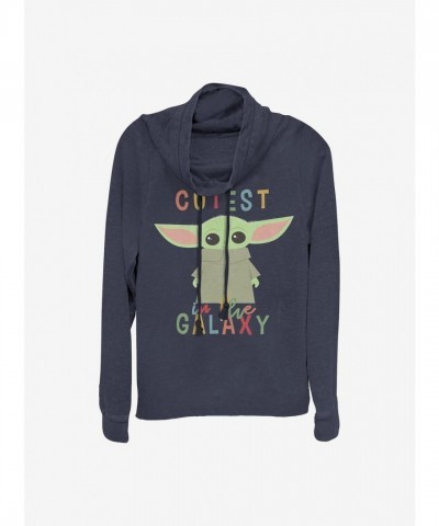 Star Wars Mandalorian Cozy Cowlneck Top for Girls - Blue