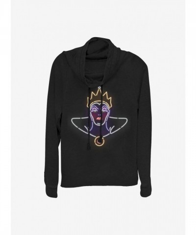 Disney's Lightweight Evil Queen Cowl Neck Top for Girls - Black