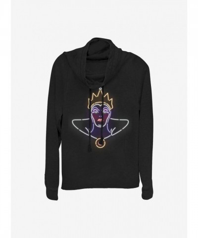 Disney's Lightweight Evil Queen Cowl Neck Top for Girls - Black