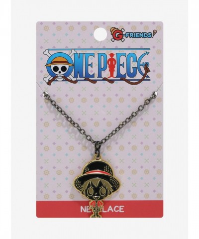 One Piece Chibi Luffy Gold Tone Necklace for Fans