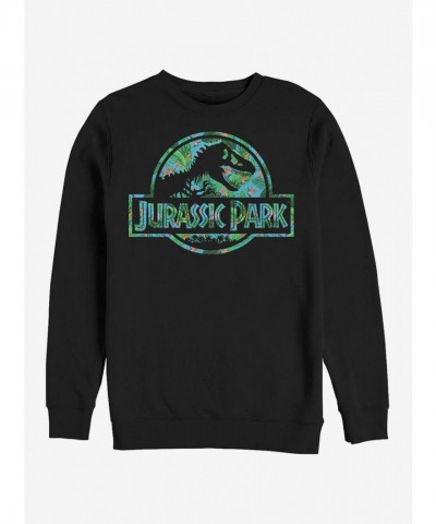 Floral T-Rex Logo Unisex Sweatshirt - Black