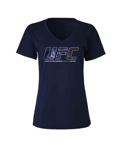 UFC New York City Women's Navy V-Neck Tee