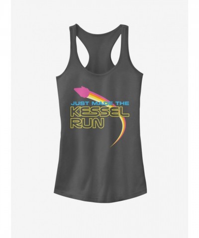 Star Wars Girls Cotton Tank Top - Han Solo Kessel Run Design - Black