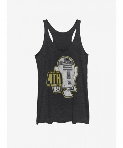 Star Wars R2-D2 Girls Tank Top - Black Junior Size