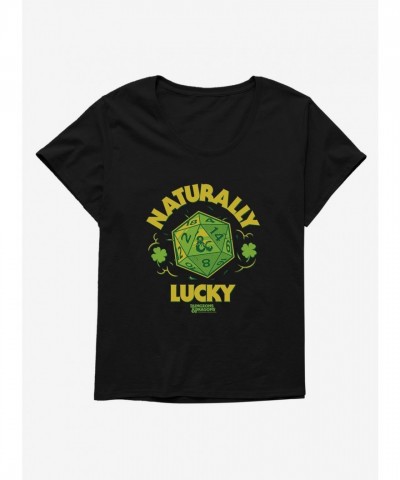 Dungeons & Dragons Naturally Lucky Dice Plus Size Tee for Girls - Black