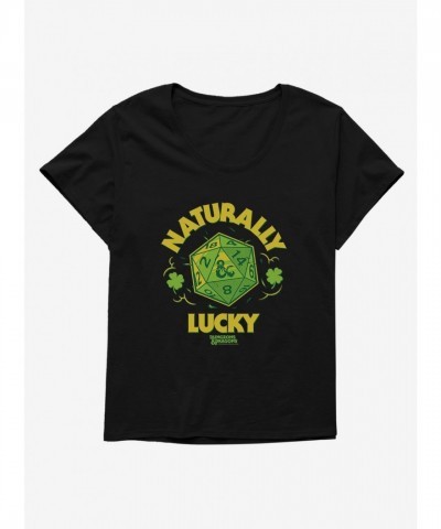 Dungeons & Dragons Naturally Lucky Dice Plus Size Tee for Girls - Black