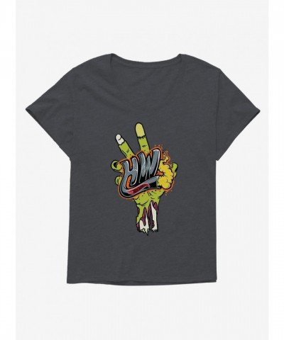 Hot Wheels Zombie Hand Girls Plus Size T-Shirt - Grey