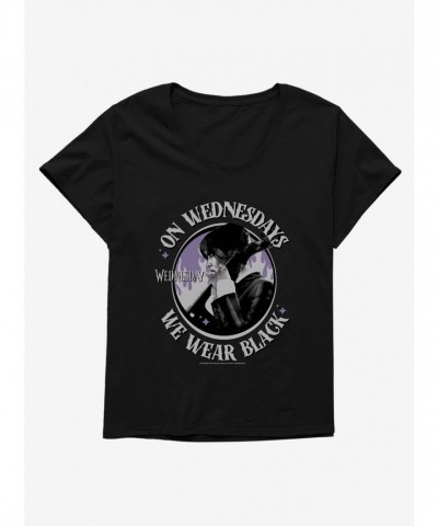 Wednesday Cello Black Plus Size T-Shirt - Comfortable Scoop Neck for Girls