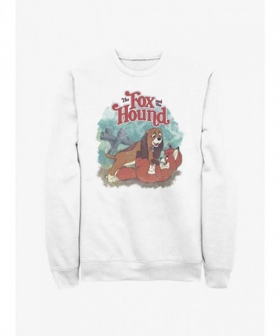 Disney Fox and Hound Playful Friends Hoodie - Men's White