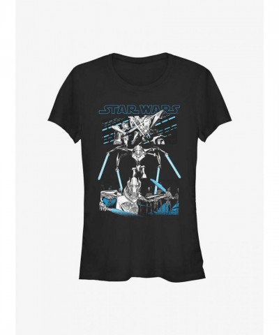 Star Wars Grievous Jedi Hunter Lightweight Tee for Girls - Black