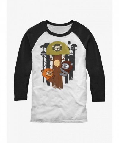 Star Wars Ewoks Deluxe Raglan Tee - Men's White