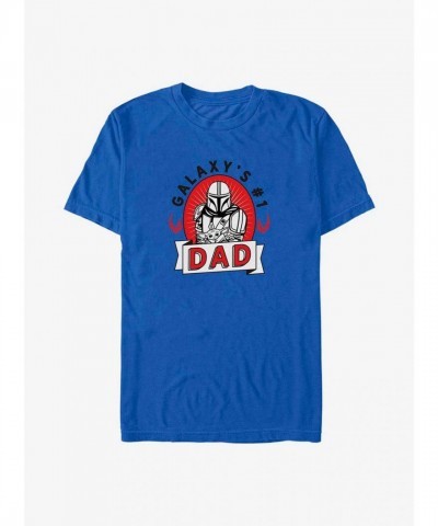 Mandalorian Dad's Galaxy T-Shirt - Blue for Men